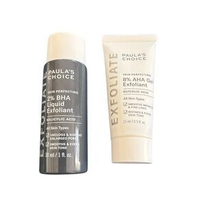 Paula’s Choice Liquid Exfoliant 1 Oz + Gel Exfoliant .5oz  Smooths Wrinkles